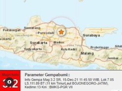 Gempa Darat M 3.2 Sempat Guncang Bojonegoro