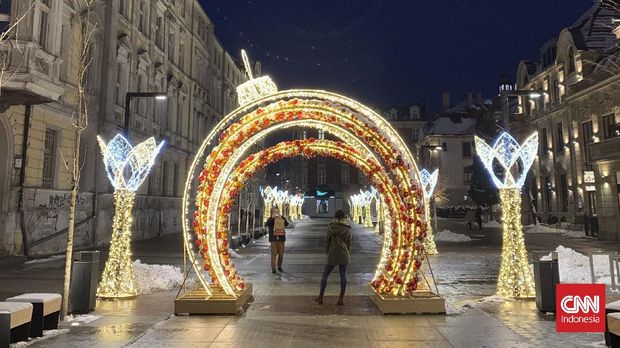 Kemeriahan pasar natal di Katowice, Polandia