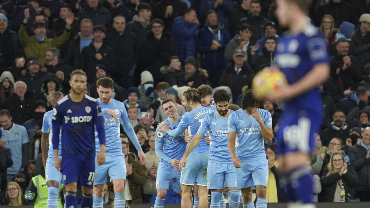 Link live streaming Leeds United vs Manchester City. (Foto: AP/Jon Super)