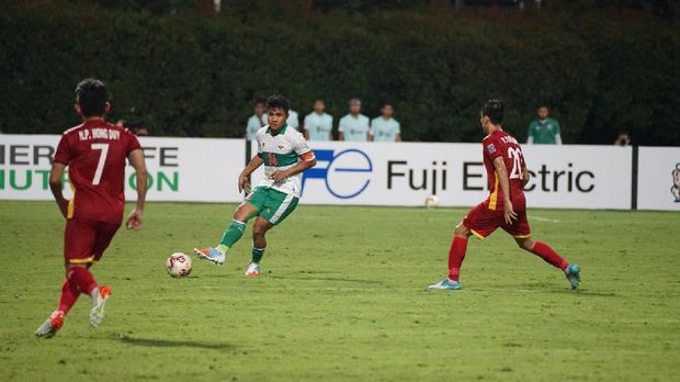 Timnas Indonesia bermain imbang melawan Vietnam di Piala AFF 2020. (Arsip PSSI)