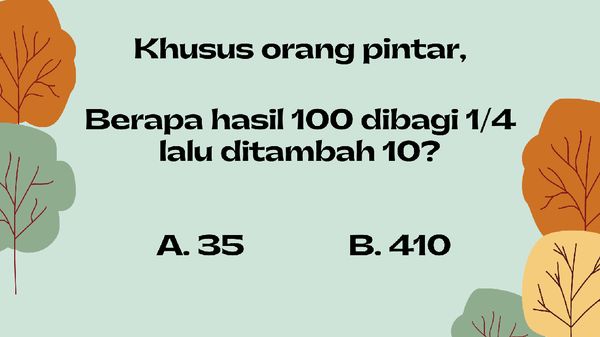 Soal Matematika Sederhana Ini Sering Bikin Orang Kecele, Bisa Kamu Jawab?