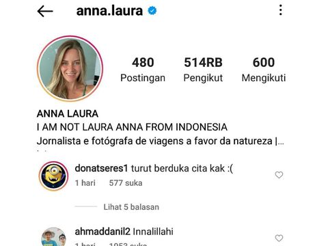 Salah Akun, Netizen Beri Ucapan Duka Laura Anna ke Orang Ini