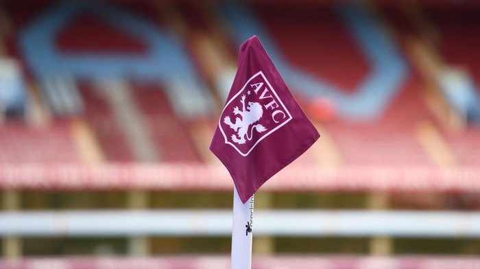 BIRMINGHAM, ENGLAND - OCTOBER 31: A general view of the corner flag at Villa Park ahead of the Premier League match between Aston Villa and West Ham United at Villa Park on October 31, 2021 in Birmingham, England. (Photo by Tony Marshall/Getty Images)