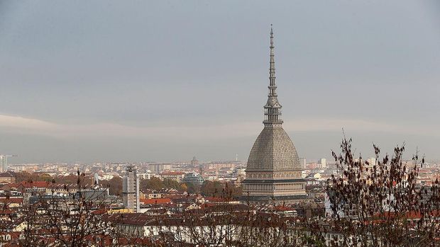 TURIN, ITALY - NOVEMBER 10:  A view of the Mole Antonelliana from the Monte dei Cappuccini on day four of the Samsung ISU Short Track World Cup at the Palatazzoli on November 10, 2013 in Turin, Italy.  (Photo by Harry Engels/Getty Images)