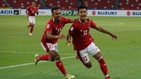 Pratama Arhan mencatatkan nama di papan skor kemenangan 4-1 Indonesia atas Malaysia untuk menorehkan 1 gol di fase grup. Foto: ANTARA FOTO/HUMAS PSSI