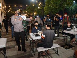 Razia Prokes, Aparat Cek Aplikasi PeduliLindungu di THM Jakarta-Bekasi