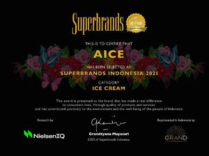 Es Krim Aice Raih 2 Kali Penghargaan Superbrands Berturut-turut