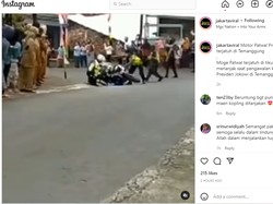 Detik-detik Moge Polisi Jatuh saat Kawal Jokowi di Temanggung