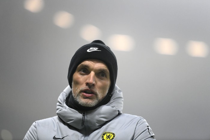 WOLVERHAMPTON, ENGLAND - DECEMBER 19: Thomas Tuchel of Chelsea speaks to the media after the Premier League match between Wolverhampton Wanderers  and  Chelsea at Molineux on December 19, 2021 in Wolverhampton, England. (Photo by Clive Mason/Getty Images)