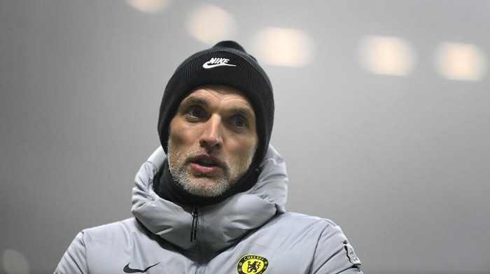 WOLVERHAMPTON, ENGLAND - DECEMBER 19: Thomas Tuchel of Chelsea speaks to the media after the Premier League match between Wolverhampton Wanderers  and  Chelsea at Molineux on December 19, 2021 in Wolverhampton, England. (Photo by Clive Mason/Getty Images)