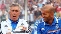 Dilansir dari Marca, Real Madrid Carlo Ancelotti dan Zinedine Zidane pernah jadi pelatih dan asisten pelatih Madrid di musim 2013-2014 (Getty Images/Shaun Botterill)