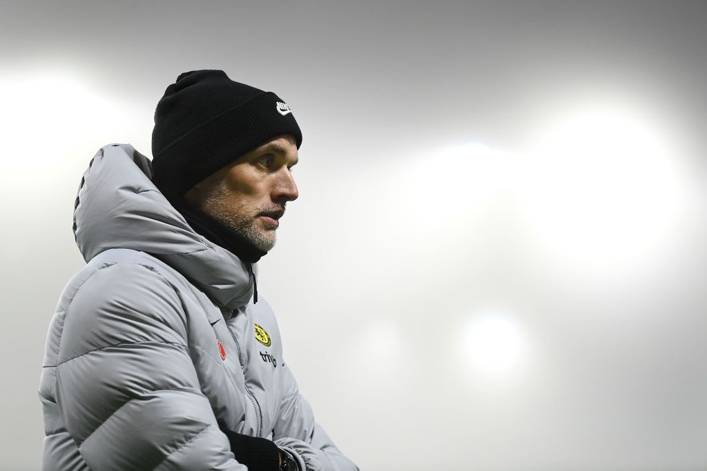 WOLVERHAMPTON, ENGLAND - DECEMBER 19: Thomas Tuchel of Chelsea speaks to the media after the Premier League match between Wolverhampton Wanderers  and  Chelsea at Molineux on December 19, 2021 in Wolverhampton, England. (Photo by Clive Mason/Getty Images)