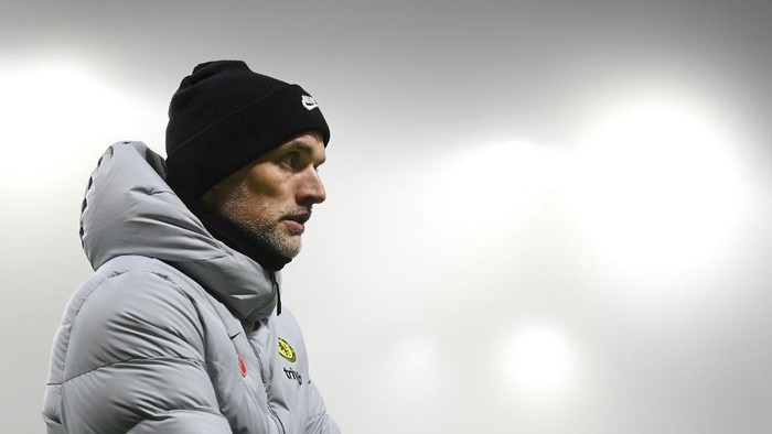 WOLVERHAMPTON, ENGLAND - DECEMBER 19: Thomas Tuchel of Chelsea speaks to the media after the Premier League match between Wolverhampton Wanderers  and  Chelsea at Molineux on December 19, 2021 in Wolverhampton, England. (Photo by Clive Mason/Getty Images)