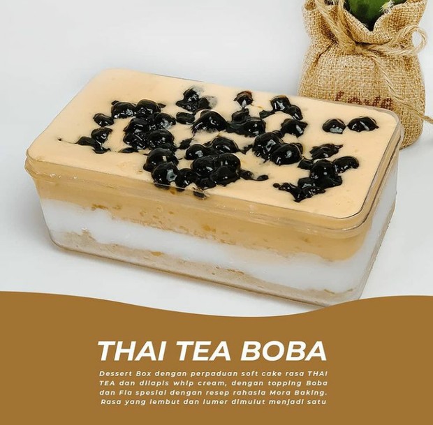 Thaitea boba cake cocok dijadikan hadiah saat Natal tiba/Foto: Instagram.com/Mora_baking