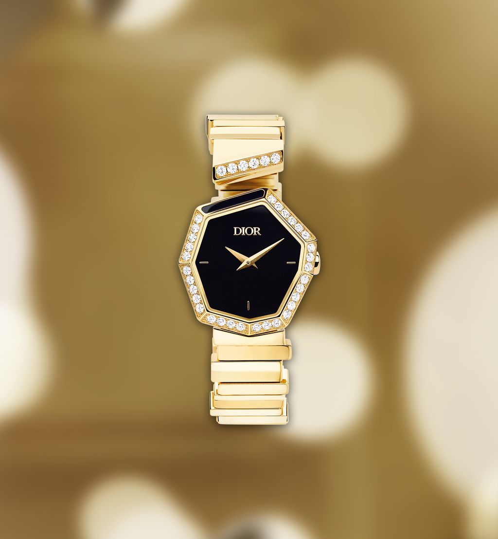 18K YELLOW GOLD, DIAMONDS AND ONYX GEM DIOR