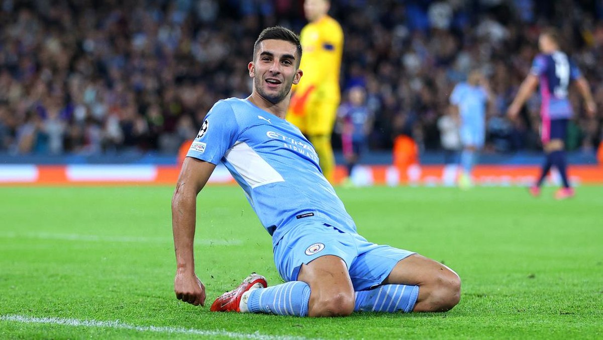 Winger Manchester City, Ferran Torres. (Foto: Richard Heathcote/Getty Images)