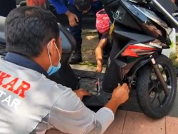 Motor Warga Blitar Kemasukan Ular