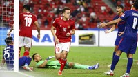 Dalam penampilan perdananya di Piala AFF 2020, Egy langsung bikin gol. (Foto: AP/Suhaimi Abdullah)