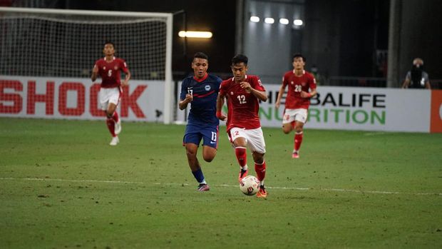 Indonesia vs Singapura di semifinal kedua Piala AFF 2021.