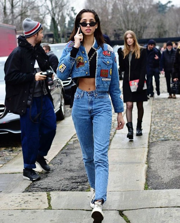 Mix and match cropped cardigan ala supermodel