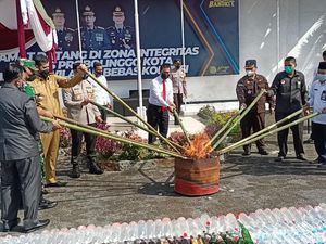 Miras dan Narkoba Hasil Ungkap Setahun di Kota Probolinggo Dimusnahkan