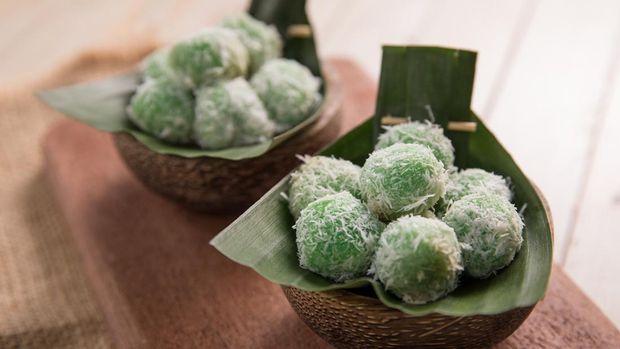 delicious traditional indonesian culinary klepon. Sweet rice balls stuffed with palm sugar