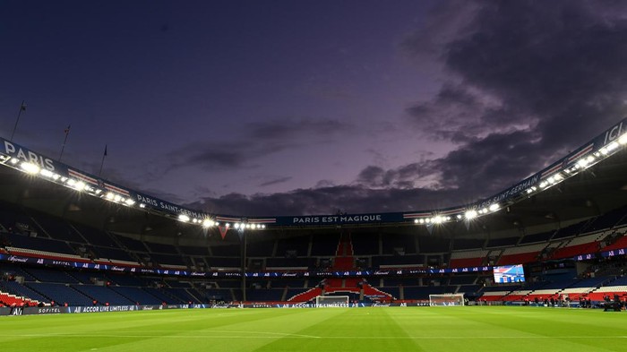 PARIS, FRANCE - OCTOBER 29: A general view of the Parc des Princes ahead of the Ligue 1 Uber Eats match between Paris Saint Germain and Lille OSC at Parc des Princes on October 29, 2021 in Paris, France. (Photo by Justin Setterfield/Getty Images)