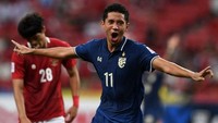 Thailand memimpin 4-0 berkat gol Bordin Phala di menit ke-83. Roslan Rahman/AFP.