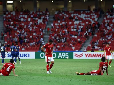 Foto: Duka Skuad Garuda Dilumat Gajah Perang di Leg Pertama