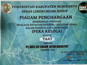 Top! PT Aice Ice Cream Jatim Industry Raih Penghargaan Peka Kelola