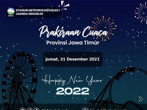 BMKG Prakirakan Wilayah Jatim Diguyur Hujan Saat Malam Tahun Baru