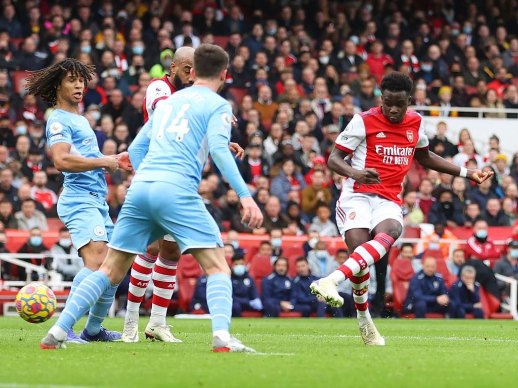 Arsenal Vs Man City: Saka Bawa The Gunners Unggul di Babak I