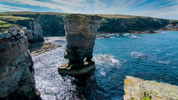Orkney Islands, Skotlandia Coast line of Orkney Scotland