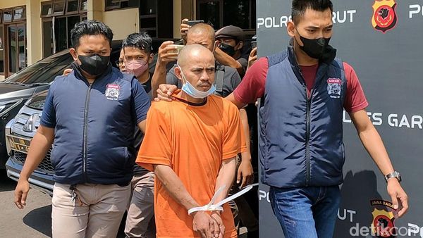 Polisi Pamerkan Hendi, Pria yang Tega Bunuh Istri Sendiri di Garut