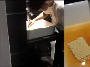 Demi Konten Jadi Viral, Para Lelaki Ini Masak Mie Instan di Wastafel Hotel