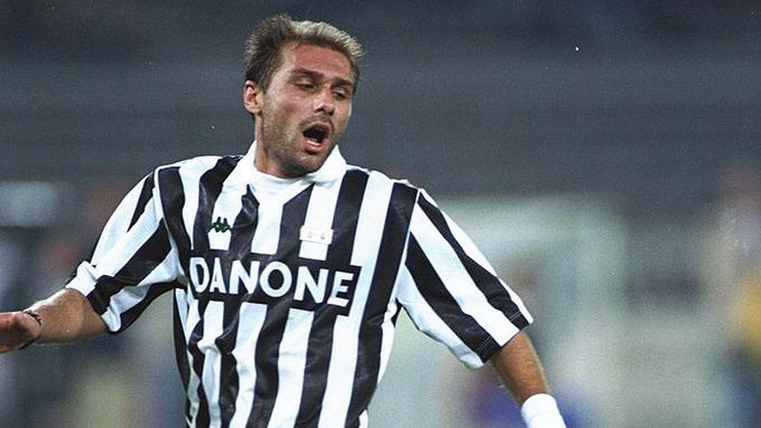 Antonio Conte 1993: Antonio Conte of Juventus in action during a Series A match. \ Mandatory Credit: Clive Brunskill/Allsport