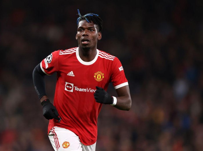 MANCHESTER, ENGLAND - OCTOBER 20: Paul Pogba of Manchester United in action during the UEFA Champions League group F match between Manchester United and Atalanta at Old Trafford on October 20, 2021 in Manchester, England. (Photo by Naomi Baker/Getty Images)