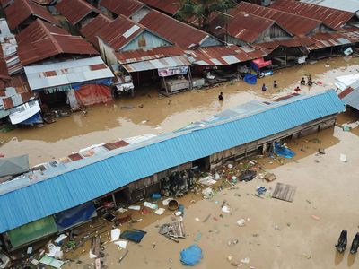 Foto Udara Pasar Youtefa Jayapura yang Disapu Banjir