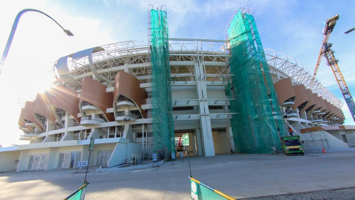 Tampak luar Banten International Stadium yang tengah dibangun. Foto: Dok. Pemprov Banten