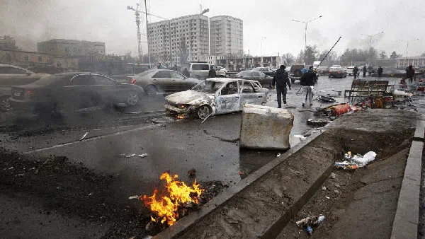 Mencekam! Kota Terbesar Kazakhstan Porak Poranda Akibat Kerusuhan