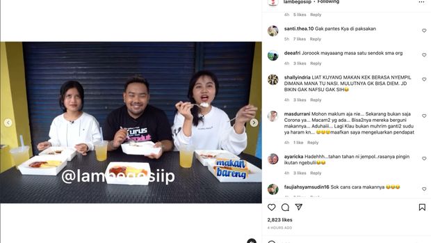 Mayang Adik Vanessa Angel suap-suapan.