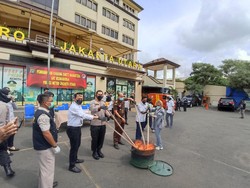 Polres Jakut Musnahkan 5,3 Kg Ganja Asal Sumut