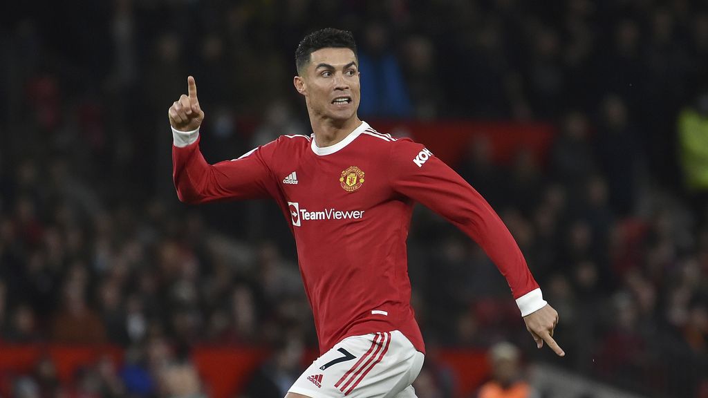 Manchester United's Cristiano Ronaldo during the English Premier League soccer match between Manchester United and Burnley at Old Trafford in Manchester, England, Thursday, Dec. 30, 2021. (AP Photo/Rui Vieira)