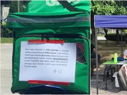 Kreatif! Pengantar Makanan Ini Promosikan Dagangannya di Tas Makanan