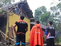 Pohon Tumbang Timpa Tiga Rumah Warga Trenggalek