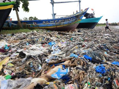 Begini Hamparan Sampah di Pantai Dadap Indramayu