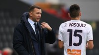 Poin pertama Genoa di bawah arahan Shevchenko adalah berkat hasil seri 0-0 ketika melawan Udinese pada akhir November 2021. Foto: Getty Images/Alessandro Sabattini