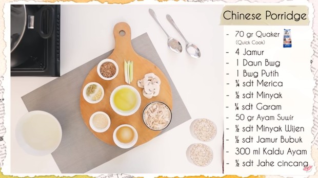 Resep oatmeal dengan cita rasa bubur ala China dengan jamur