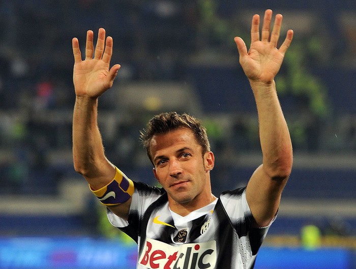 Alessandro Del Piero ROME, ITALY - MAY 20: Alessandro Del Piero of Juventus after the Tim Cup final match between Juventus FC and SSC Napoli at Olimpico Stadium on May 20, 2012 in Rome, Italy. (Photo by Giuseppe Bellini/Getty Images)