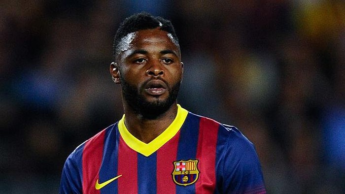 BARCELONA, SPAIN - OCTOBER 05:  Alex Song of FC Barcelona looks on  during the La Liga match between FC Barcelona and Real Valladolid CF at Camp Nou on October 5, 2013 in Barcelona, Spain.  (Photo by David Ramos/Getty Images)
